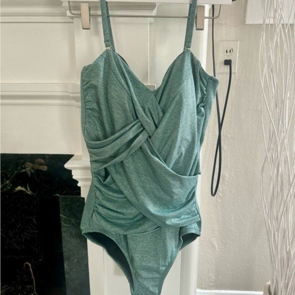 Lands end Slender Suit Shine Bandeau Tummy Control - Picture 7 of 8